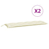 Stella Homewares Garden Bench Cushions 2 pcs Cream White 150x50x7 cm Oxford Fabric