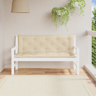 Stella Homewares Garden Bench Cushions 2 pcs Beige 150x50x7 cm Oxford Fabric