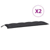 Stella Homewares Garden Bench Cushions 2pcs Black 150x50x7cm Oxford Fabric