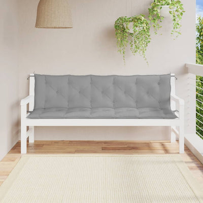 Stella Homewares Garden Bench Cushions 2pcs Grey 180x50x7cm Oxford Fabric