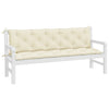 Stella Homewares Garden Bench Cushions 2 pcs Cream White 180x50x7 cm Oxford Fabric