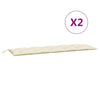 Stella Homewares Garden Bench Cushions 2 pcs Cream White 180x50x7 cm Oxford Fabric