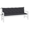 Stella Homewares Garden Bench Cushions 2pcs Black 180x50x7cm Oxford Fabric