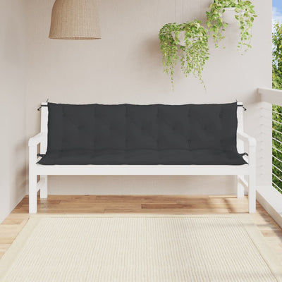 Stella Homewares Garden Bench Cushions 2pcs Black 180x50x7cm Oxford Fabric