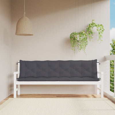 Stella Homewares Garden Bench Cushions 2pcs Anthracite 200x50x7cm Oxford Fabric