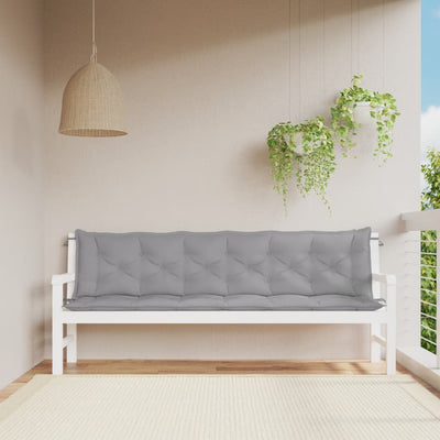 Stella Homewares Garden Bench Cushions 2pcs Grey 200x50x7cm Oxford Fabric