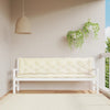Stella Homewares Garden Bench Cushions 2pcs Cream White 200x50x7cm Oxford Fabric