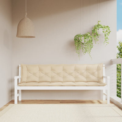 Stella Homewares Garden Bench Cushions 2 pcs Beige 200x50x7 cm Oxford Fabric