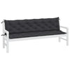 Stella Homewares Garden Bench Cushions 2pcs Black 200x50x7cm Oxford Fabric