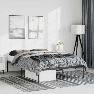 Stella Homewares Metal Bed Frame without Mattress Black 135x190 cm