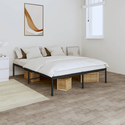 Stella Homewares Metal Bed Frame without Mattress Black 150x200 cm