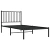 Stella Homewares Metal Bed Frame without Mattress with Headboard Black 90x190 cm