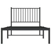 Stella Homewares Metal Bed Frame without Mattress with Headboard Black 90x190 cm