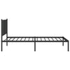 Stella Homewares Metal Bed Frame without Mattress with Headboard Black 90x190 cm