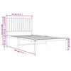 Stella Homewares Metal Bed Frame without Mattress with Headboard Black 90x190 cm