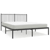 Stella Homewares Metal Bed Frame without Mattress with Headboard Black 150x200 cm
