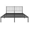 Stella Homewares Metal Bed Frame without Mattress with Headboard Black 150x200 cm