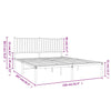 Stella Homewares Metal Bed Frame without Mattress with Headboard Black 150x200 cm