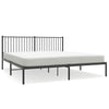Stella Homewares Metal Bed Frame without Mattress with Headboard Black 183x203 cm King