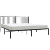 Stella Homewares Metal Bed Frame without Mattress with Headboard Black 183x203 cm King