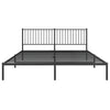 Stella Homewares Metal Bed Frame without Mattress with Headboard Black 183x203 cm King