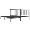 Stella Homewares Metal Bed Frame without Mattress with Headboard Black 183x203 cm King
