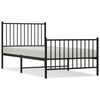 Stella Homewares Metal Bed Frame without Mattress with Footboard Black 90x190 cm