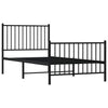 Stella Homewares Metal Bed Frame without Mattress with Footboard Black 90x190 cm