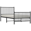 Stella Homewares Metal Bed Frame without Mattress with Footboard Black 90x190 cm