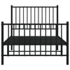 Stella Homewares Metal Bed Frame without Mattress with Footboard Black 90x190 cm