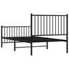 Stella Homewares Metal Bed Frame without Mattress with Footboard Black 90x190 cm