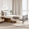 Stella Homewares Metal Bed Frame without Mattress with Footboard Black 90x190 cm