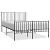 Stella Homewares Metal Bed Frame without Mattress with Footboard Black 135x190 cm
