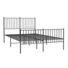 Stella Homewares Metal Bed Frame without Mattress with Footboard Black 135x190 cm