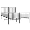 Stella Homewares Metal Bed Frame without Mattress with Footboard Black 135x190 cm