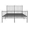Stella Homewares Metal Bed Frame without Mattress with Footboard Black 135x190 cm