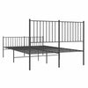 Stella Homewares Metal Bed Frame without Mattress with Footboard Black 135x190 cm