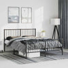 Stella Homewares Metal Bed Frame without Mattress with Footboard Black 135x190 cm