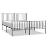 Stella Homewares Metal Bed Frame without Mattress with Footboard Black 150x200 cm