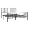 Stella Homewares Metal Bed Frame without Mattress with Footboard Black 150x200 cm