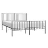 Stella Homewares Metal Bed Frame without Mattress with Footboard Black 150x200 cm