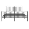 Stella Homewares Metal Bed Frame without Mattress with Footboard Black 150x200 cm