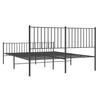 Stella Homewares Metal Bed Frame without Mattress with Footboard Black 150x200 cm