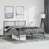 Stella Homewares Metal Bed Frame without Mattress with Footboard Black 150x200 cm