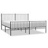 Stella Homewares Metal Bed Frame without Mattress with Footboard Black 183x203 cm King