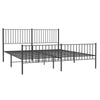 Stella Homewares Metal Bed Frame without Mattress with Footboard Black 183x203 cm King