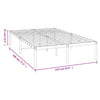 Stella Homewares Metal Bed Frame without Mattress White 135x190 cm