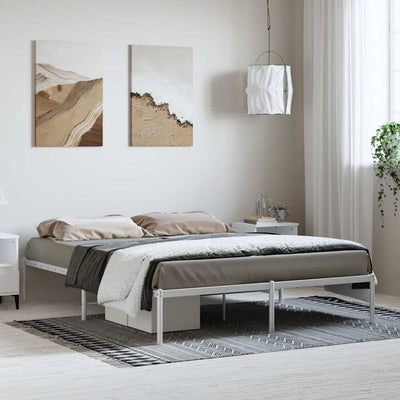 Stella Homewares Metal Bed Frame without Mattress White 150x200 cm