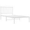 Stella Homewares Metal Bed Frame without Mattress with Headboard White 90x190 cm