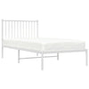 Stella Homewares Metal Bed Frame without Mattress with Headboard White 90x190 cm